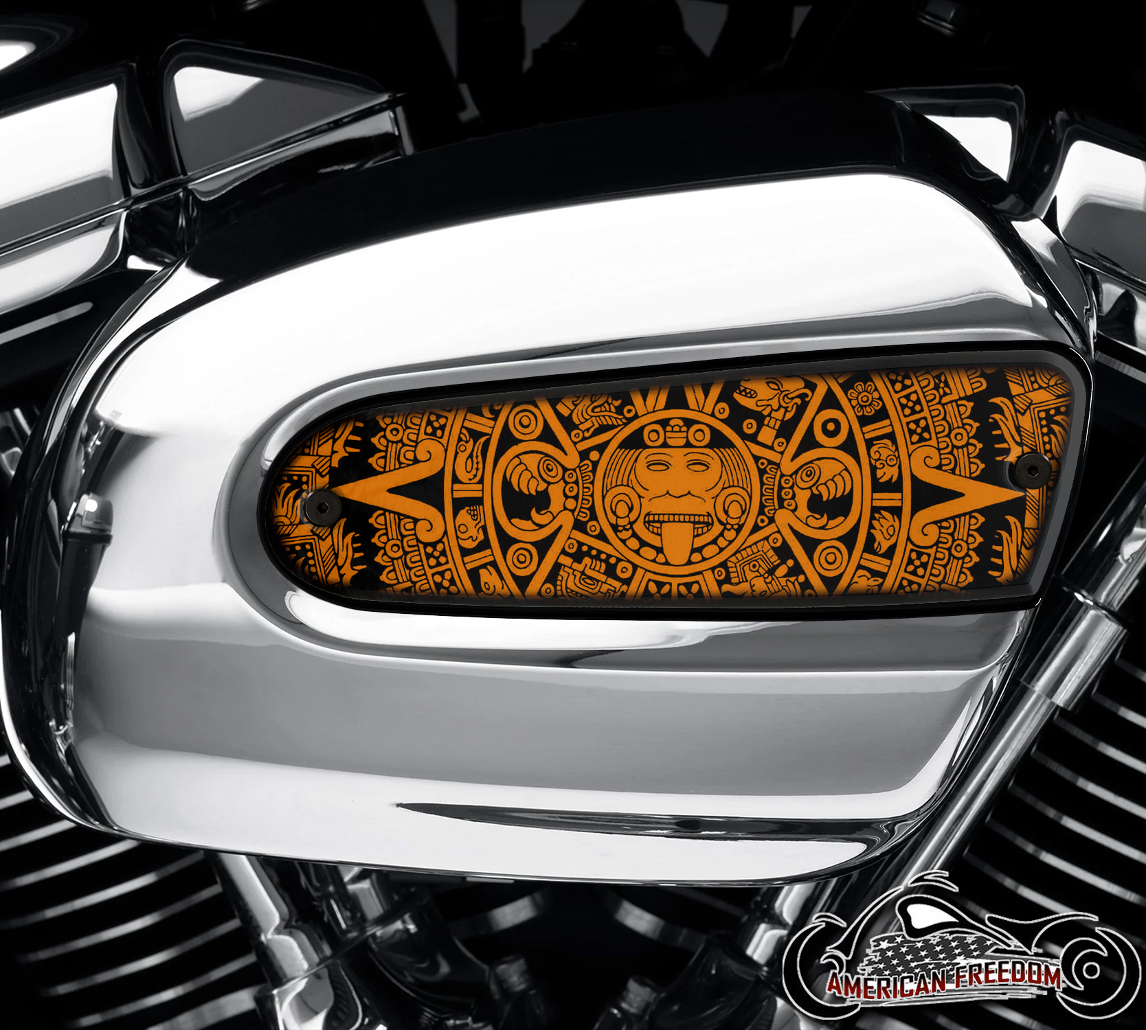 Harley Davidson Wedge Air Cleaner Insert - Aztec Calendar Orange